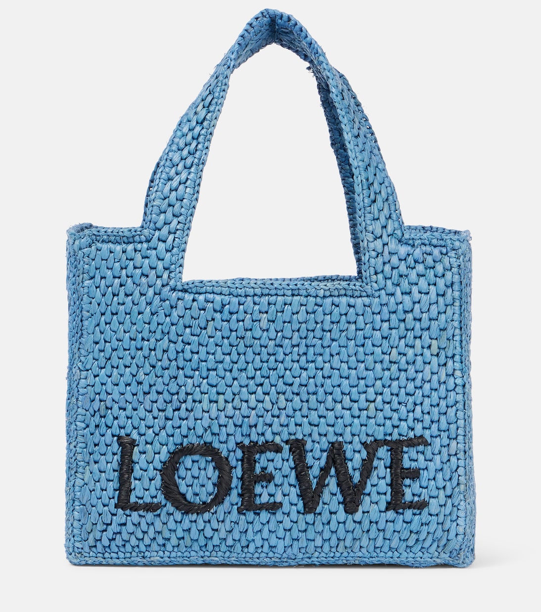 

Плетеная сумка Paula's Ibiza Mini Logo Loewe, светло-синий