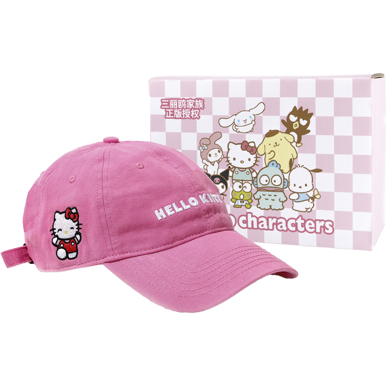 

Sanrio Хлопковая бейсболка Hello Kitty унисекс, Pink Hello Kitty baseball cap