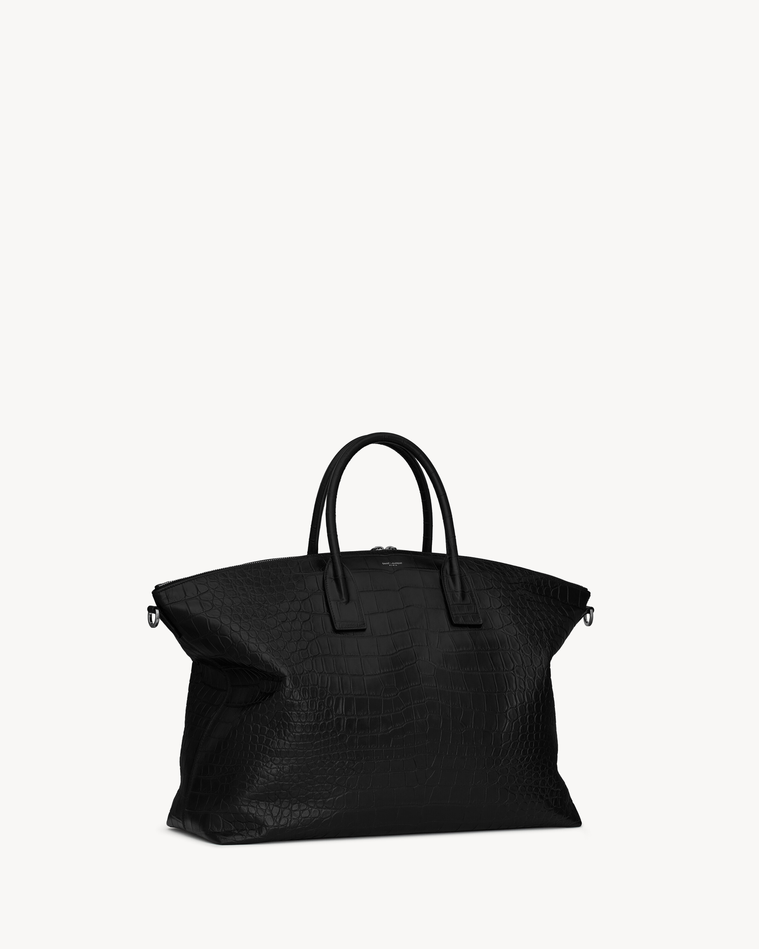 Сумка GIANT BOWLING из кожи с тиснением под крокодила Saint Laurent, черный — фото 4