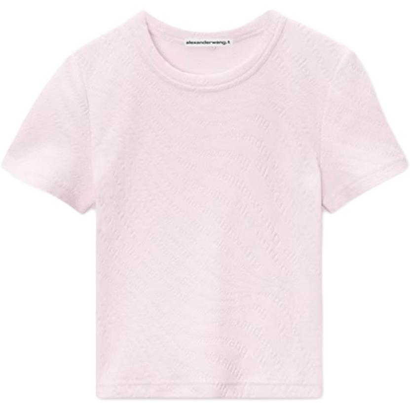 Alexander Wang Футболка T By Crew Neck с коротким рукавом Baby Tee Cradle Pink — фото 3