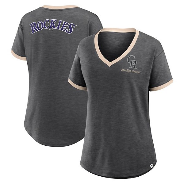 

Женская футболка V-neck Colorado Rockies Binge Worthy Stadium Slub черного цвета Fanatics, Черный, Женская футболка V-neck Colorado Rockies Binge Worthy Stadium Slub черного цвета Fanatics