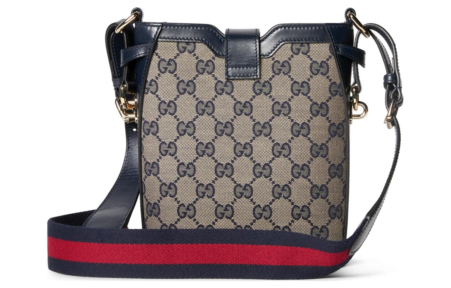 Женский рюкзак-ведро GUCCI из канваса с кожаными деталями — фото 4