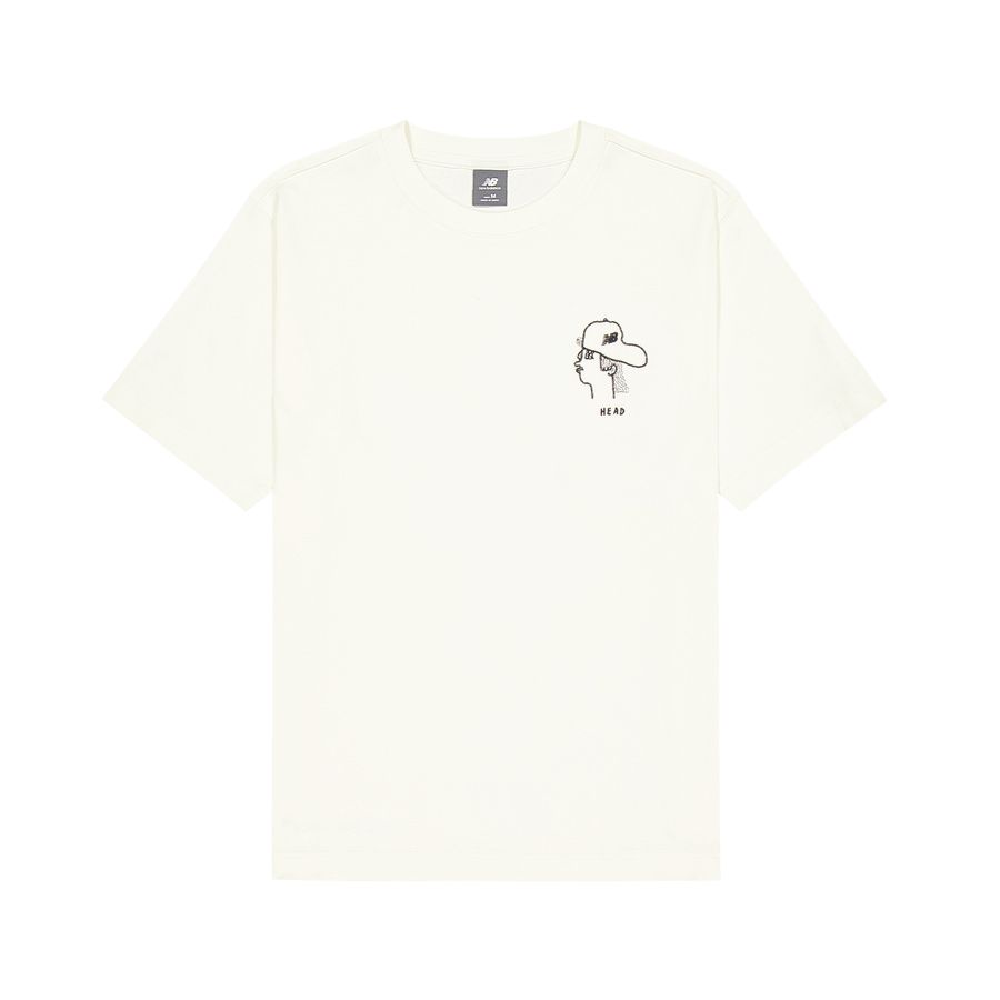 

New Balance Футболка NB Grey мужская белая, Белый, New Balance Футболка NB Grey мужская белая