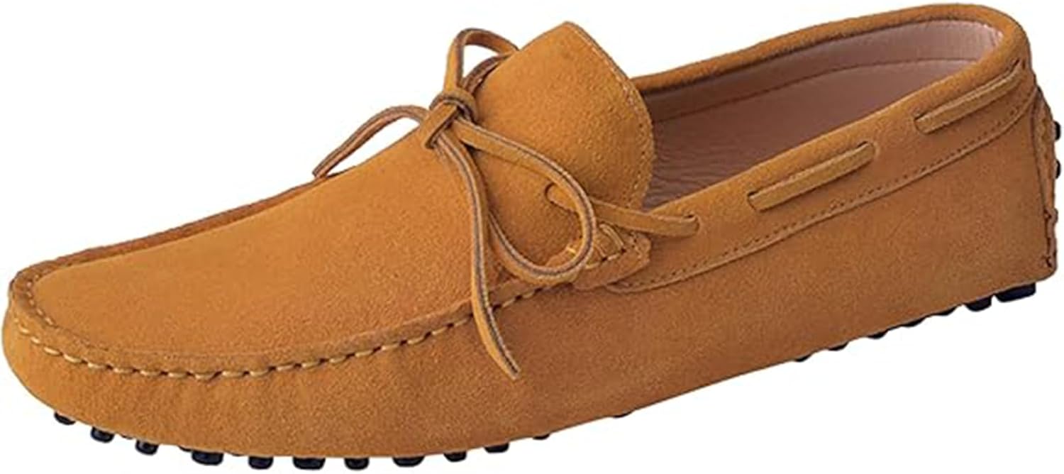 

Мужские легкие мокасины из классической замши, повседневные слипоны для вождения и вечеринок Xinduoyu, желтый