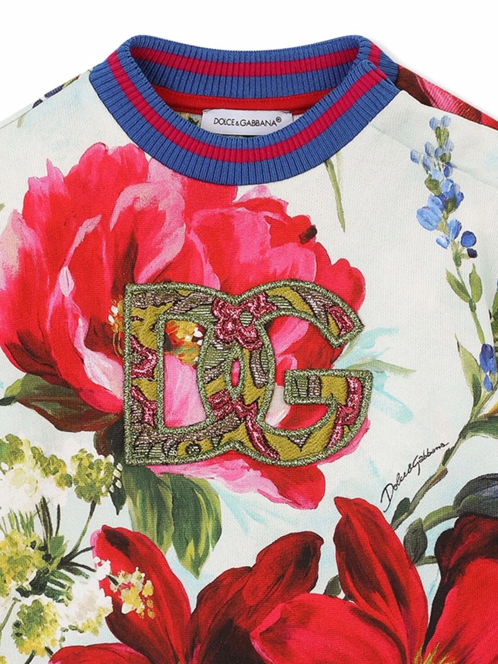 Толстовка с цветочным принтом Dolce & Gabbana Kids, белый — фото 3