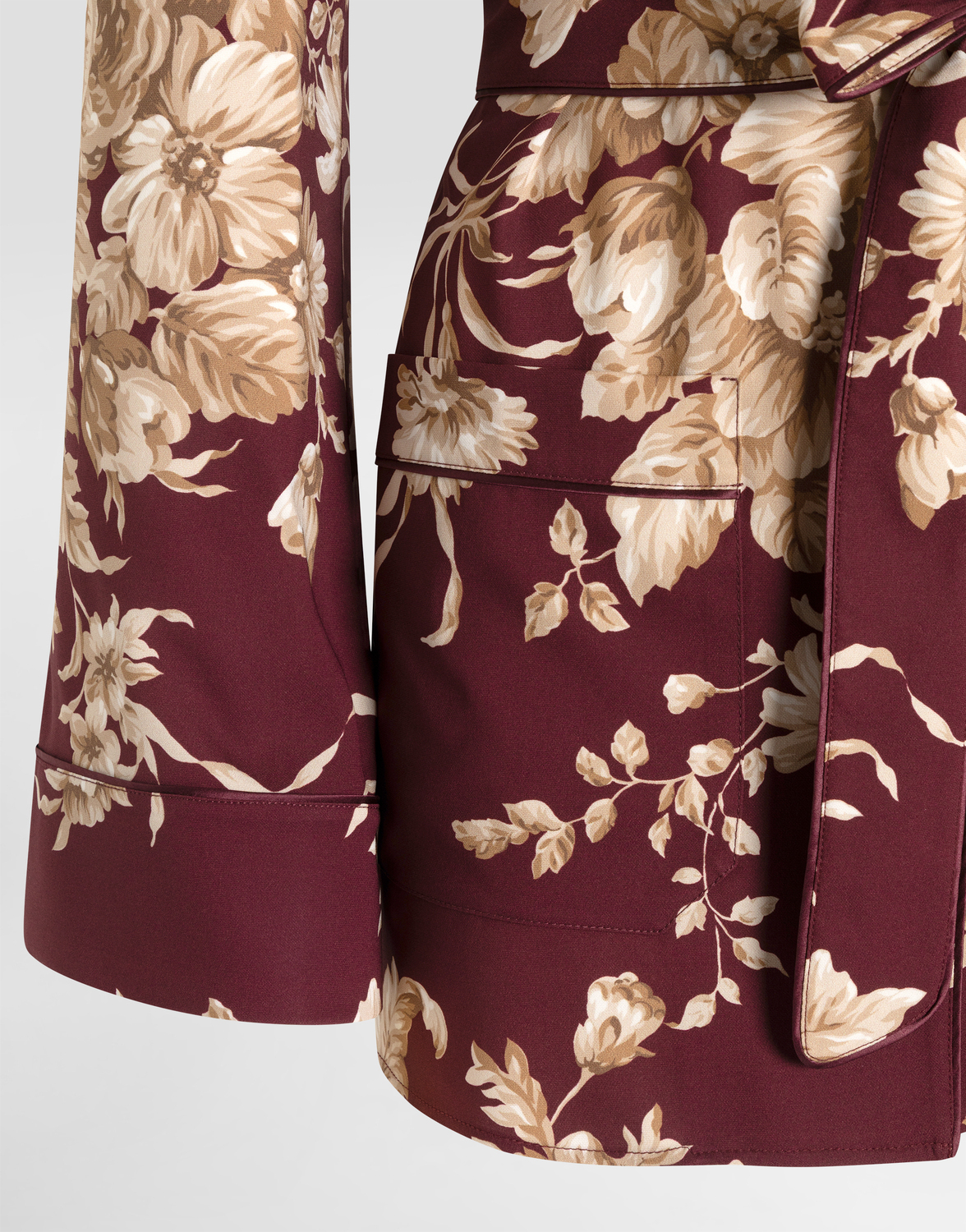 Сорочка из шелка шармез с принтом роз Dolce & Gabbana, принт — фото 3