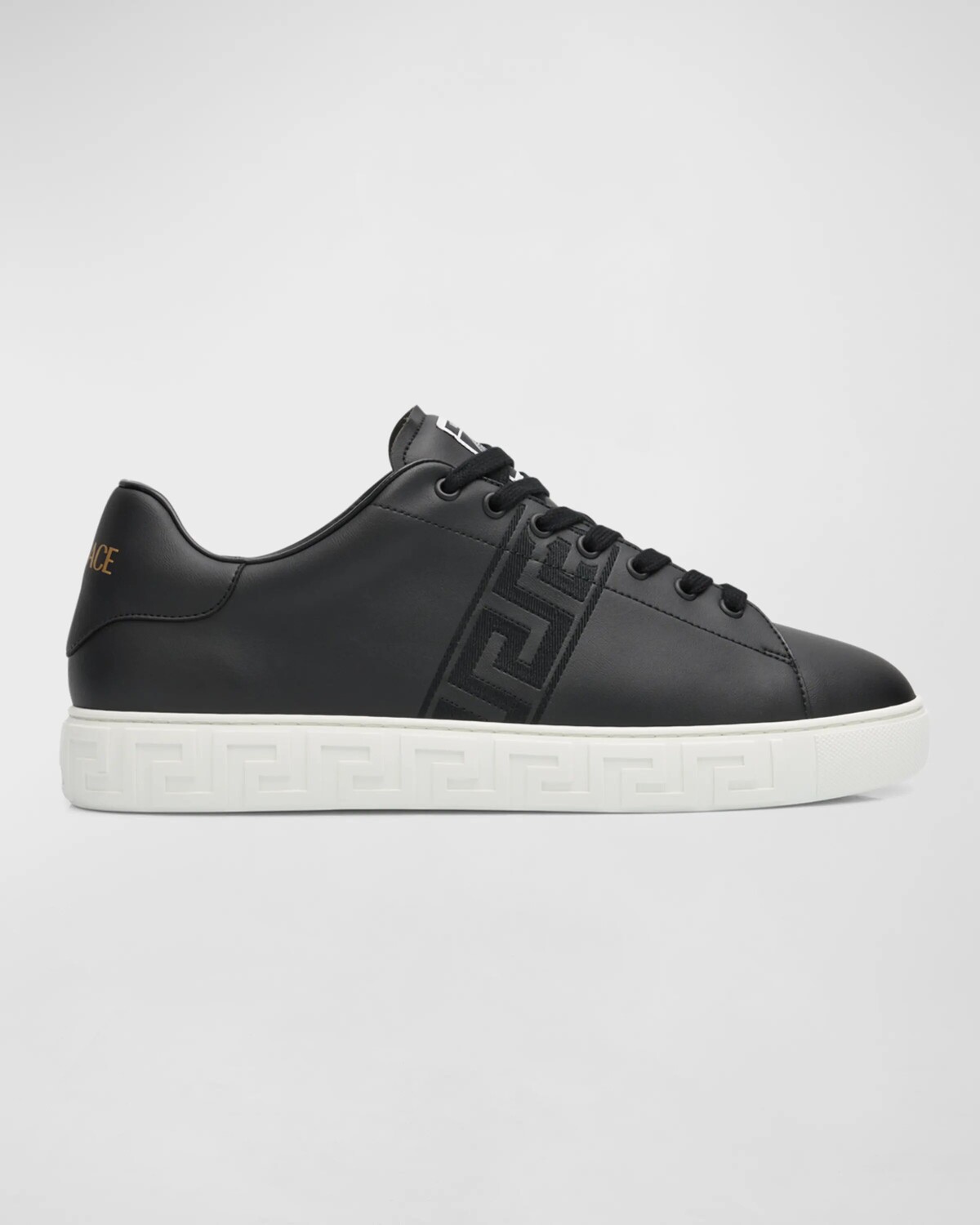 

Мужские кожаные низкие кеды La Greca Versace, цвет Black Black