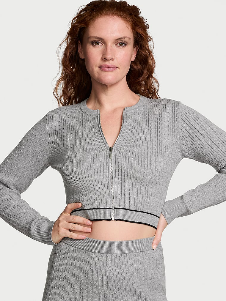 

Роскошный кардиган с косичной вязкой Victoria'S Secret, серый