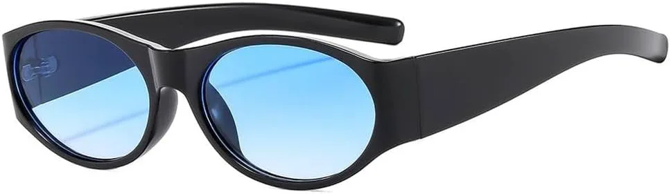 

Ретро-солнцезащитные очки в маленькой овальной оправе для женщин, модные черные солнцезащитные очки для мужчин, очки с защитой от УФ-излучения UV400 KTUCN, C7