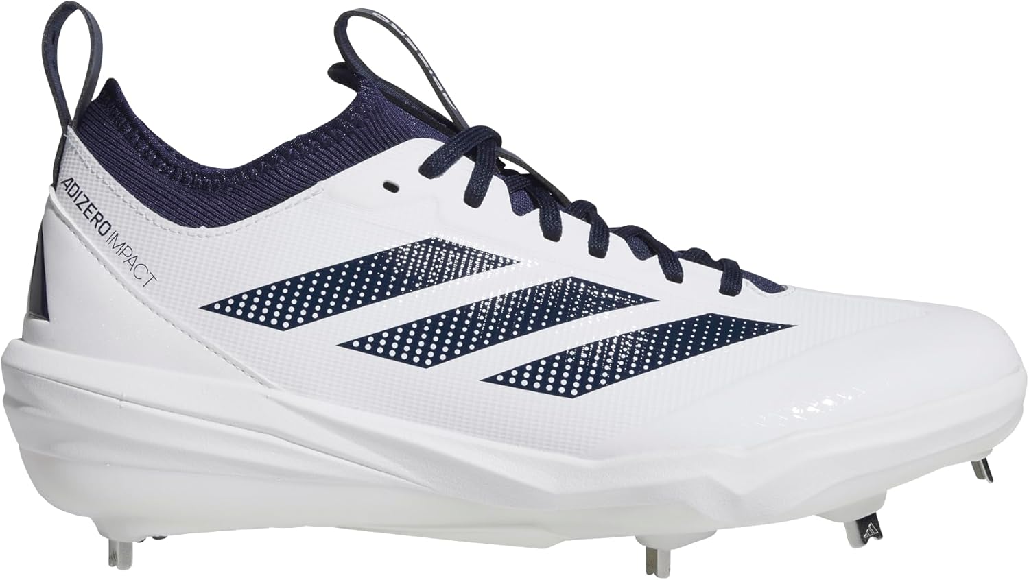 Мужские бейсбольные кроссовки Adidas Adizero Impact 2.0, белый/синий/темно-синий — фото 2