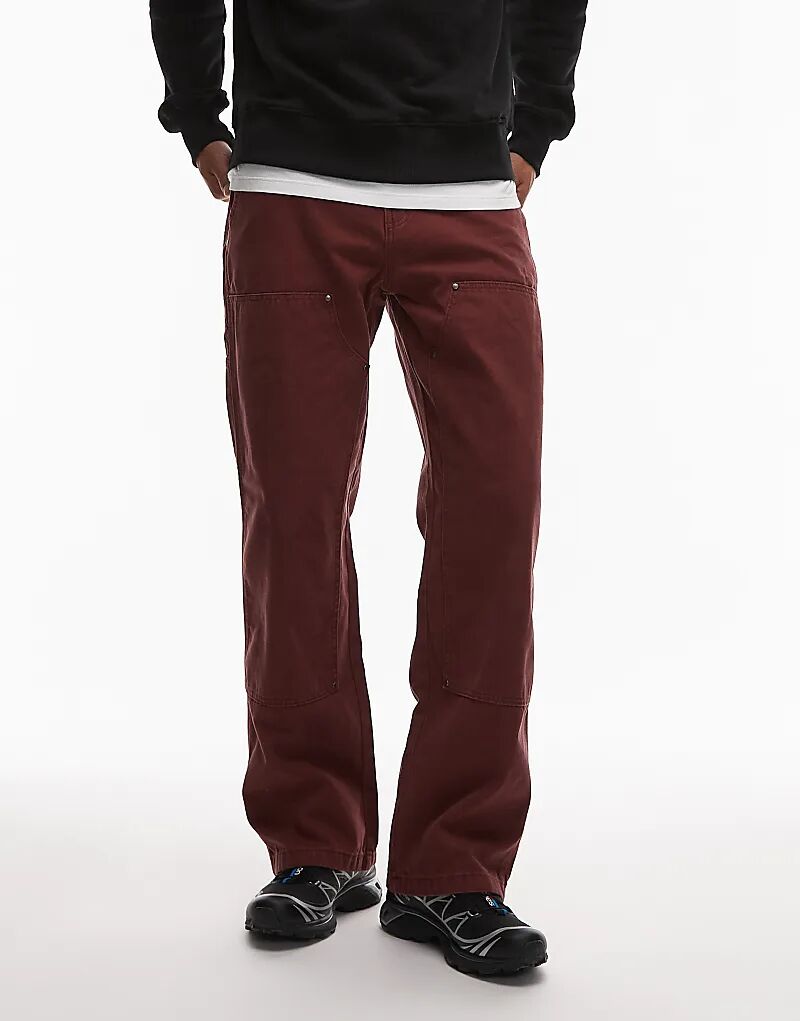 

Плотницкие брюки Dickies с двойным коленом, бордового цвета