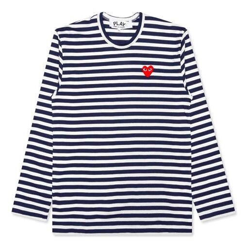 

Футболка stripe long sleeves tee 'navy blue white' Comme Des Garcons Play, белый