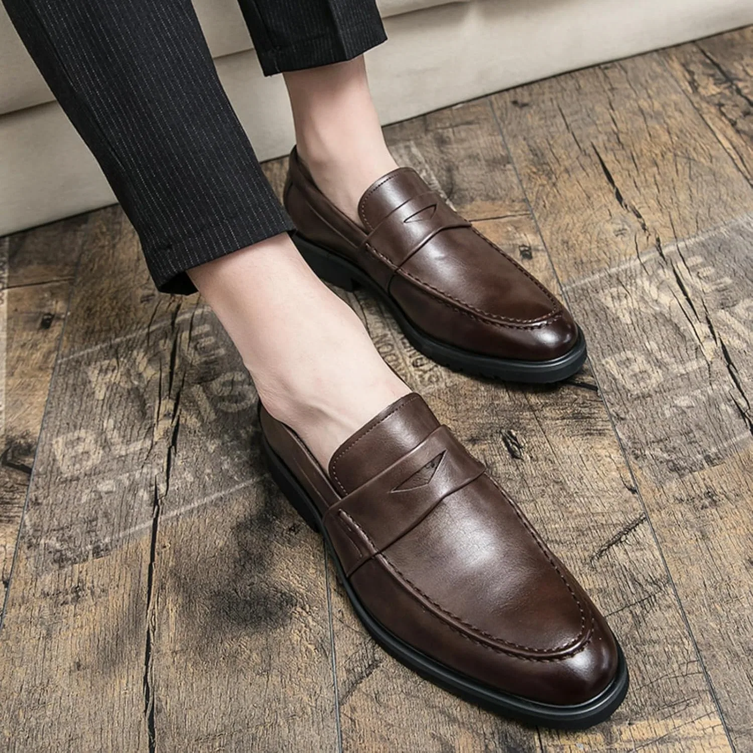 Лоферы мужские повседневные Slip-On, Lightweight, N1-brown Aokisx — фото 4