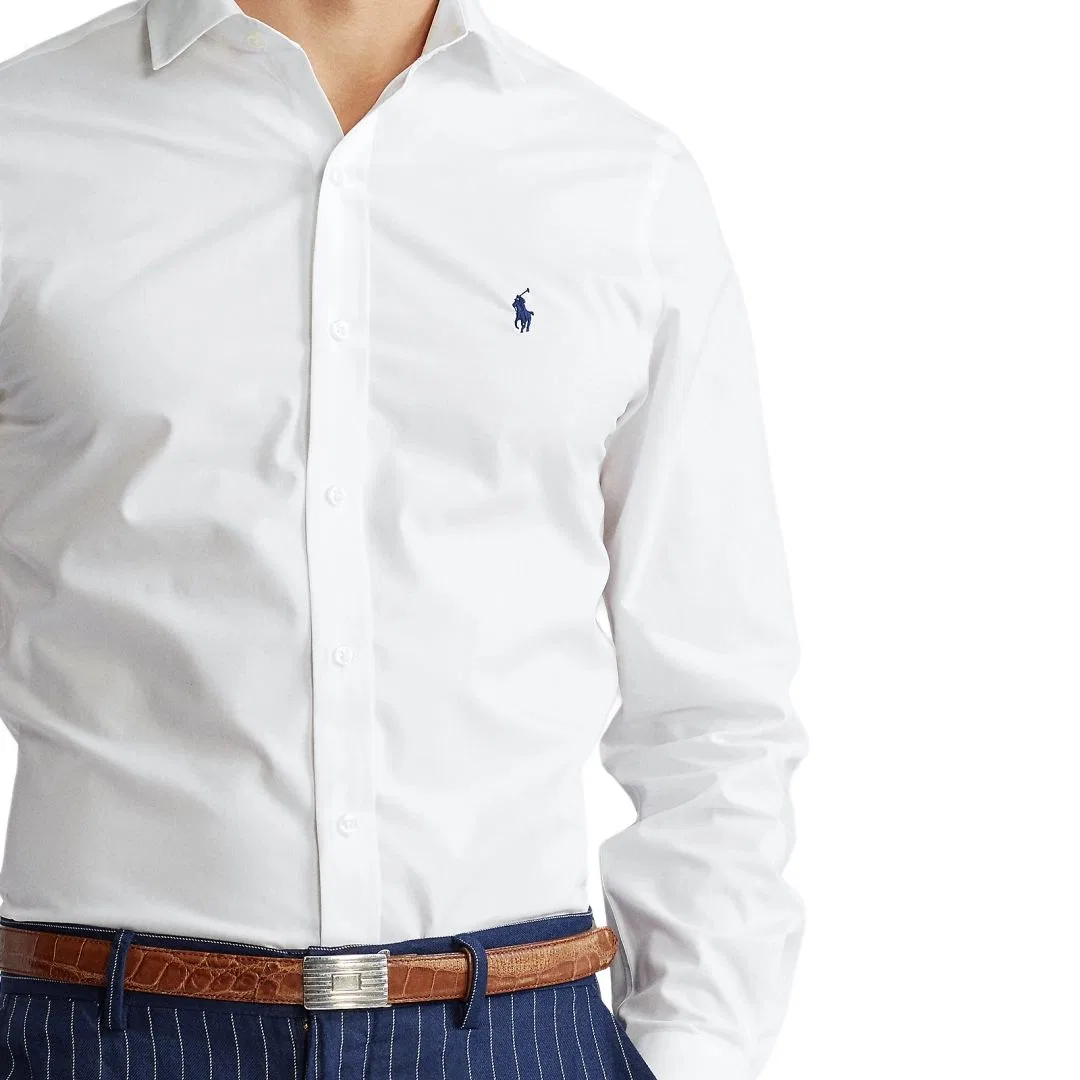 Рубашка SS26 Slim Fit мужская Polo Ralph Lauren, White — фото 4