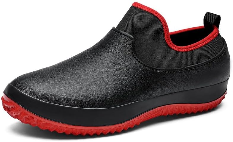 

Мужские водонепроницаемые противоскользящие туфли шеф-повара, обувь для работы с едой и на кухне, легкие слипоны для сада, кемпинга и работы во дворе Hhhchpm, красный