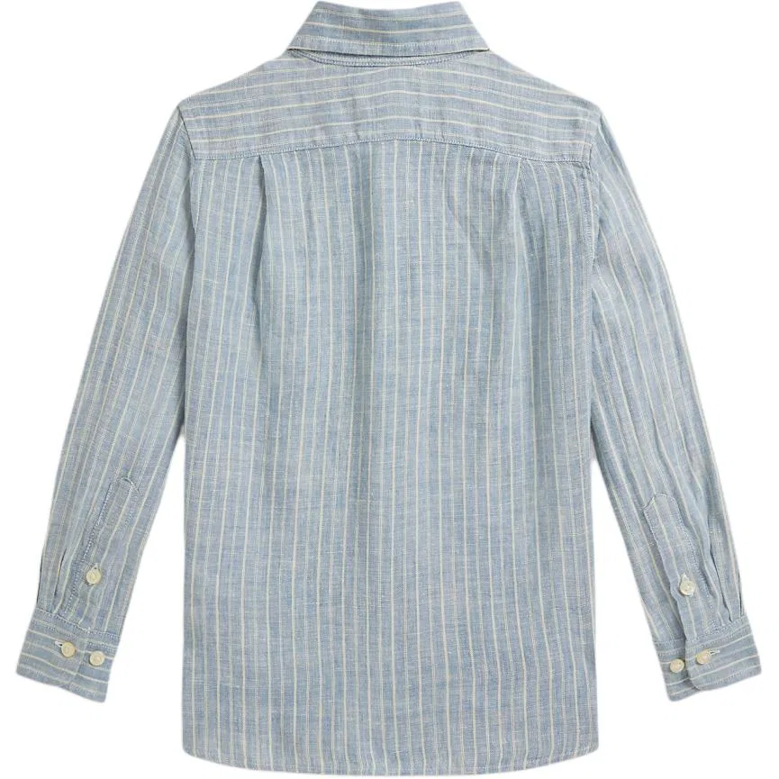 Повседневная рубашка для мальчиков Polo Ralph Lauren Blue Beige — фото 3