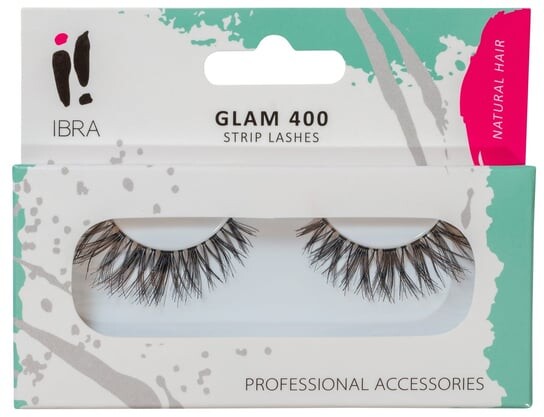 

Накладные ресницы на полоске, Glam 400, черный Ibra