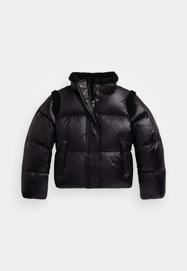 Пуховая куртка свободного кроя с отделкой из плюшевого флиса Polo Ralph Lauren, Black