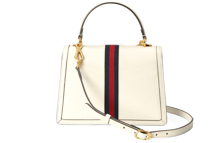 GUCCI Сумка через плечо Ophidia из кожи маленькая женская белая — фото 3