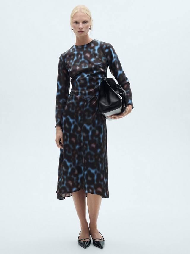 

Миди-платье bimba shimmer animal Mango, цвет Medium Blue
