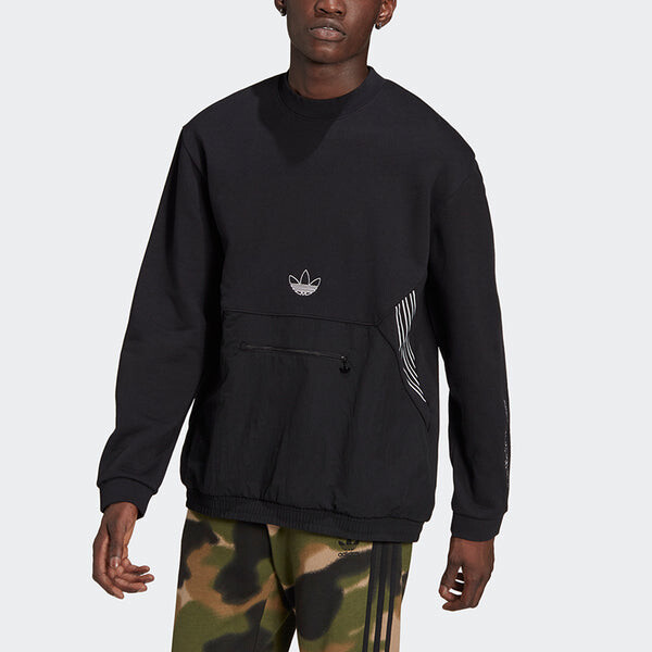Толстовка adidas originals Sprt Arc Crew Casual Sports Round Neck Long Sleeves Black, черный — фото 2