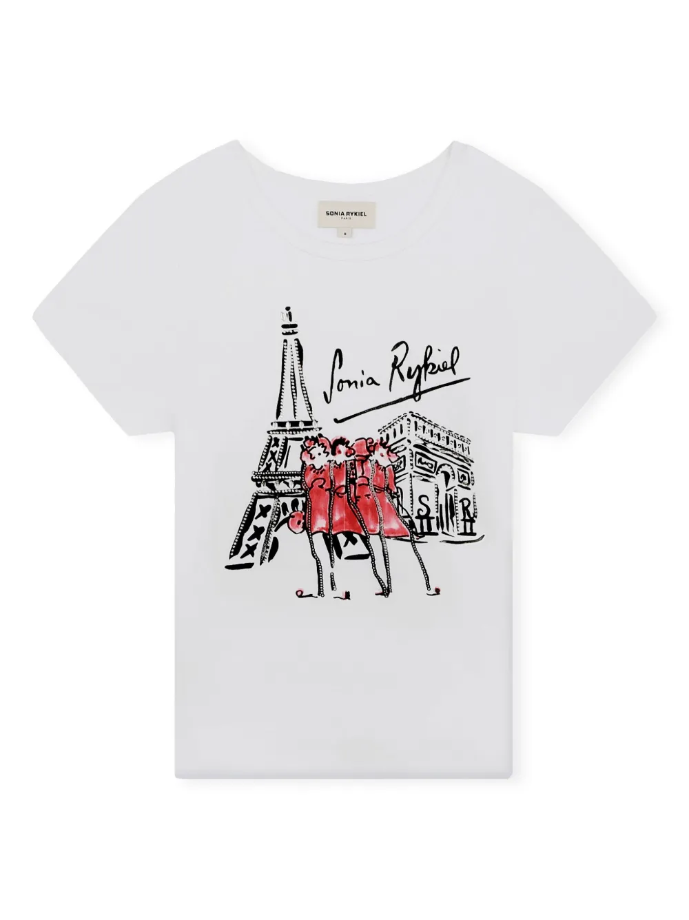 

Футболка из органического хлопка с графичным принтом SONIA RYKIEL ENFANT, белый