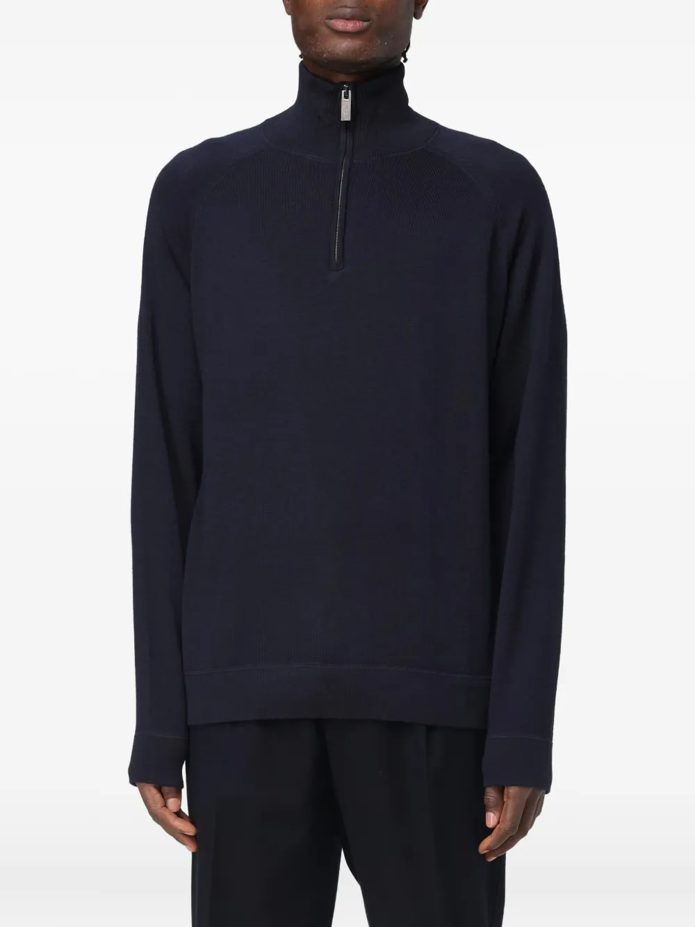 

Свитер с воротником-воронкой Paolo Pecora, синий