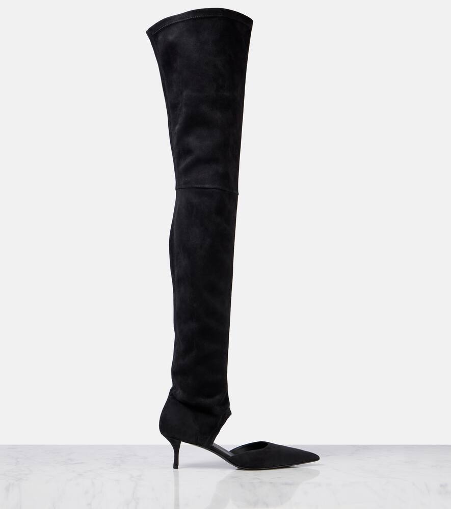 Растягивающиеся замшевые сапоги Stretch 55 выше колена Alaïa, Noir — фото 4