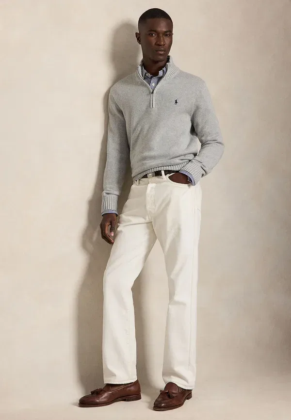 Свитер с четверть-застежкой и воротником-стойкой Polo Ralph Lauren, цвет андовер хизер — фото 2