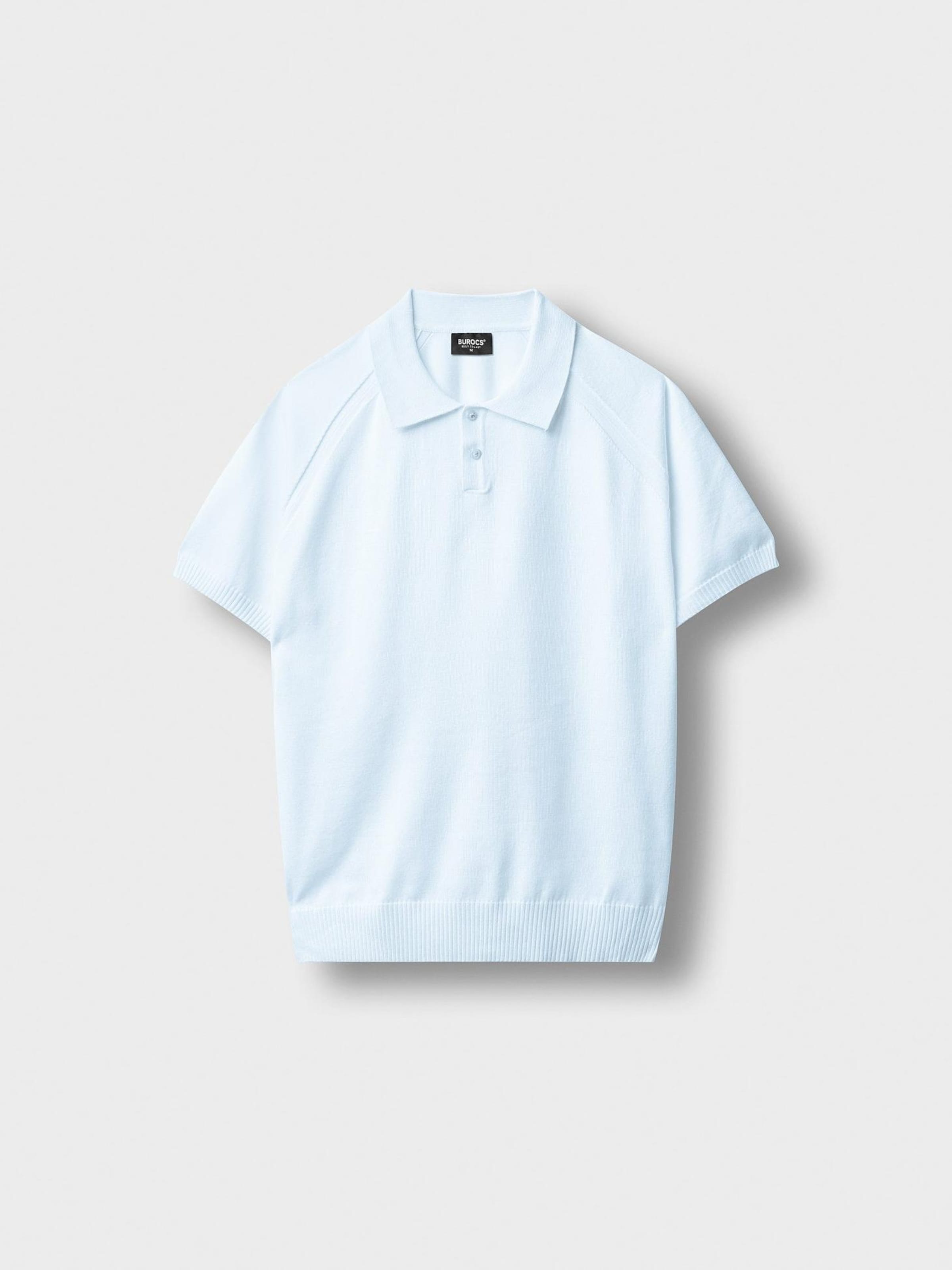 

Burocs Футболка 'Fine Knit Polo' в светло-голубом цвете