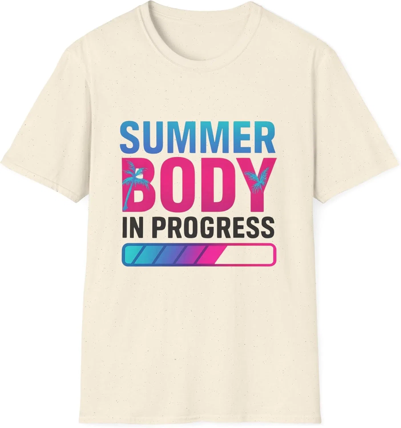Футболка Summer Body in Progress, фитнес-майка, спортивная одежда, подарок для любителей тренажерного зала, футболка Summer Vibes, повседневная одежда GENERIC, Natural