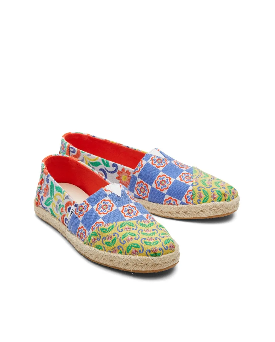 Женские плоские эспадрильи из печатного холста Rope Toms, синий — фото 3