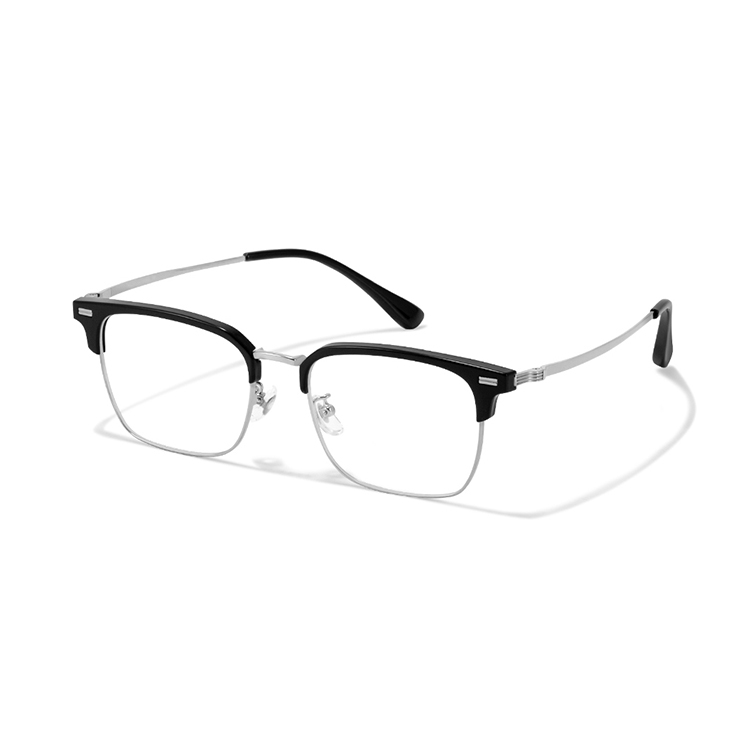 

PARMU Титановые очки в стиле бровей унисекс, Premium Silver Black