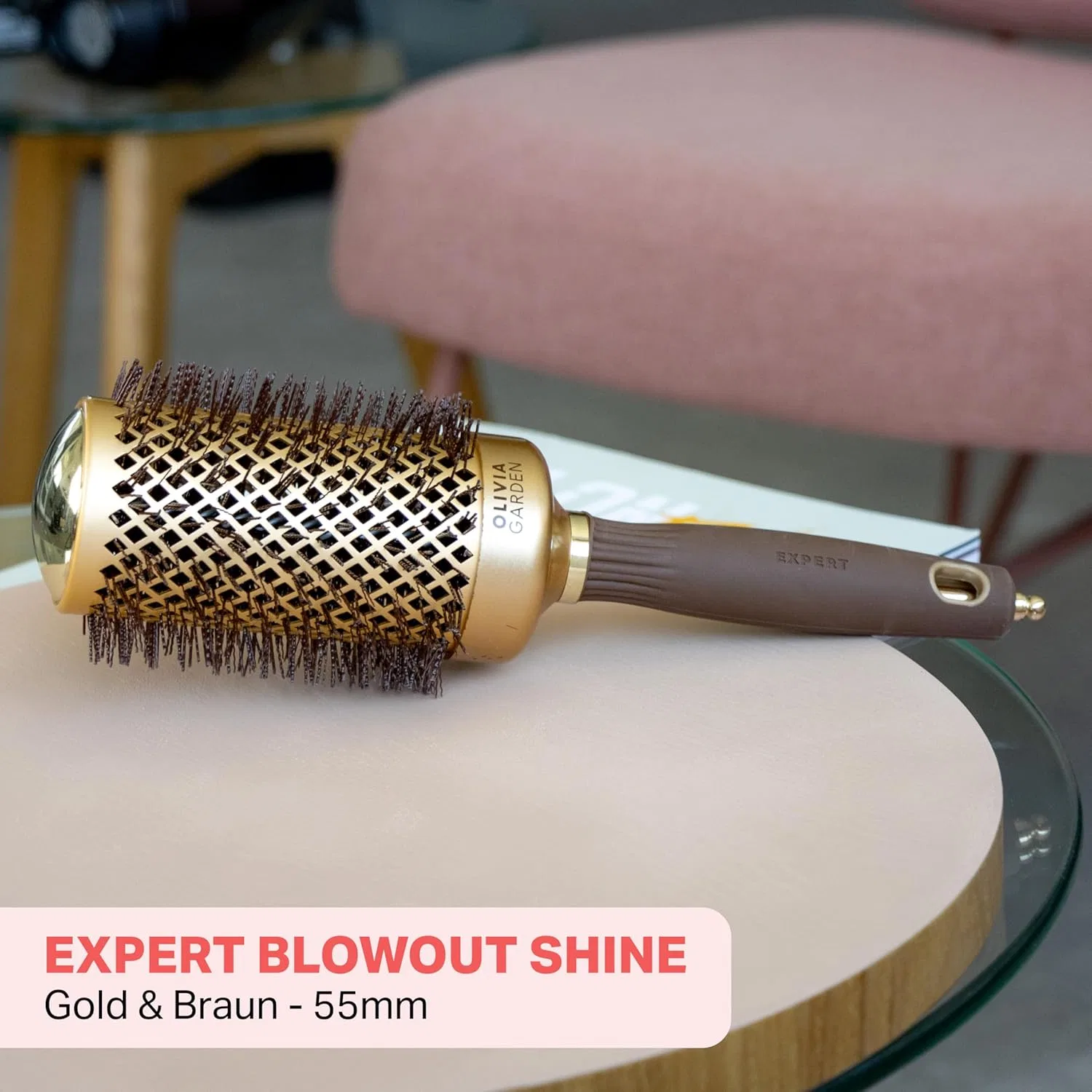 Круглая антистатическая керамическая щетка «Expert Blowout Shine» от Olivia Garden, 55 мм Olivia Garden — фото 2