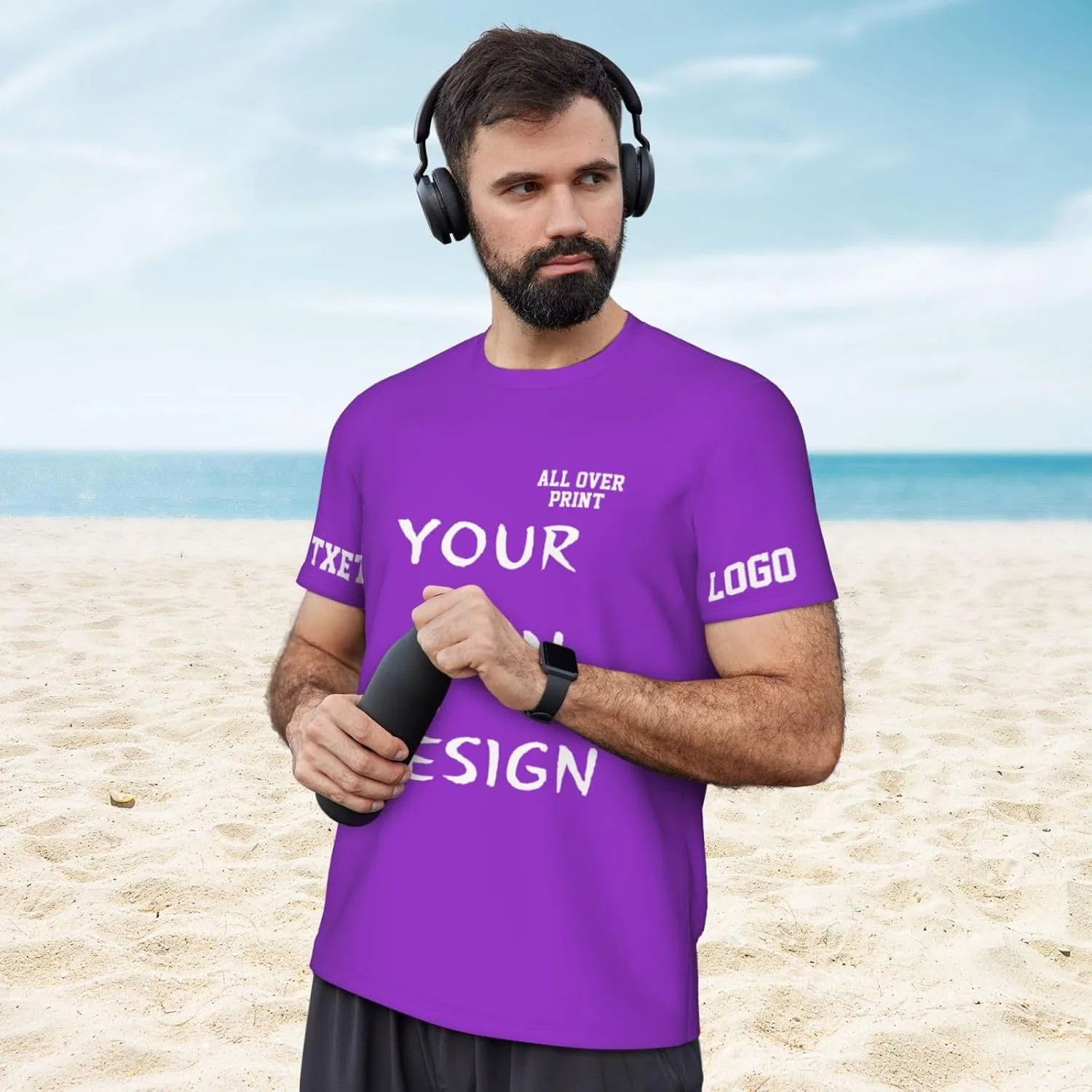 Футболка Active Shirts & Tees, Generic, Dark Orchid — фото 4