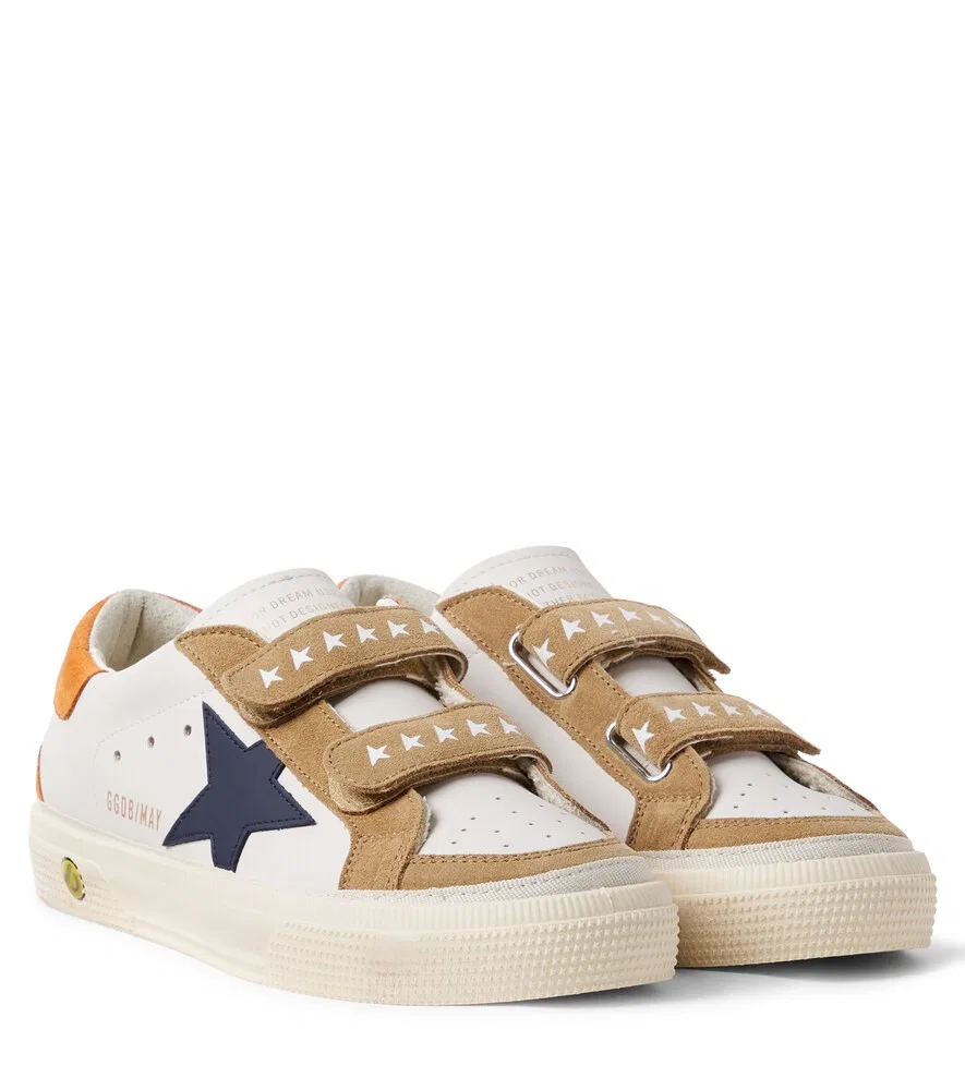 Кроссовки из замши с отделкой из кожи Golden Goose Kids, белый