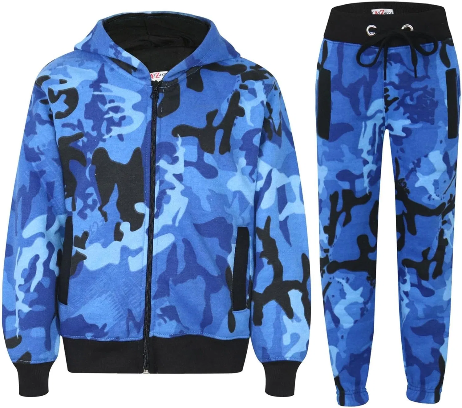 Детский спортивный костюм с капюшоном и штанами A2Z 4 Kids, Camo Blue