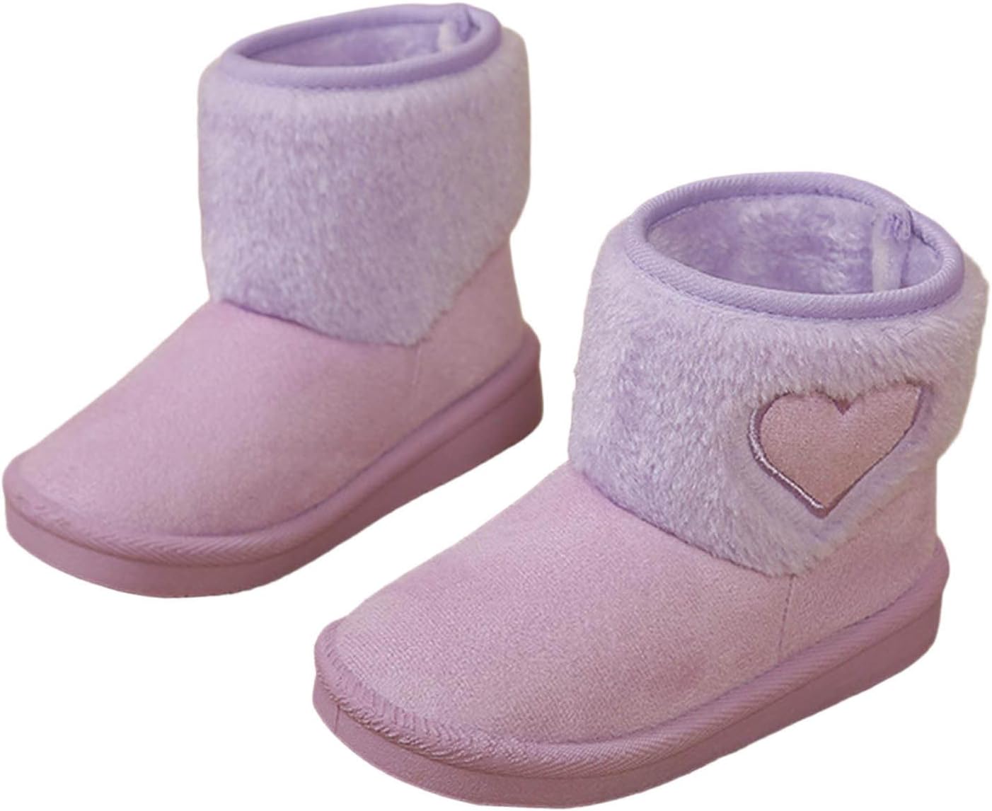 

Девочкам милые зимние ботинки с сердечками, принцесса, теплые толстые снежные сапожки, модные пушистые ботильоны Generic, Purple