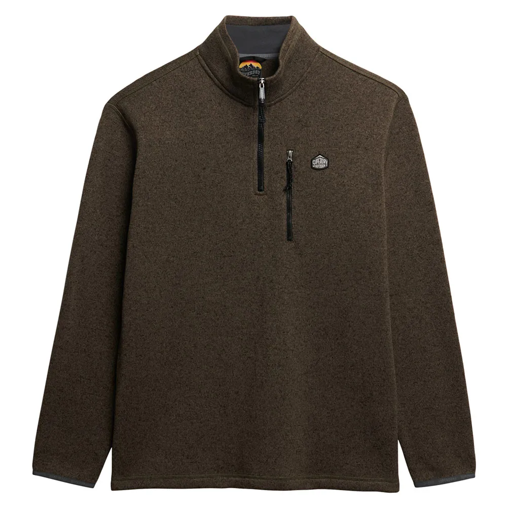 Толстовка Superdry Storm Fleece с половинной молнией, коричневый — фото 3