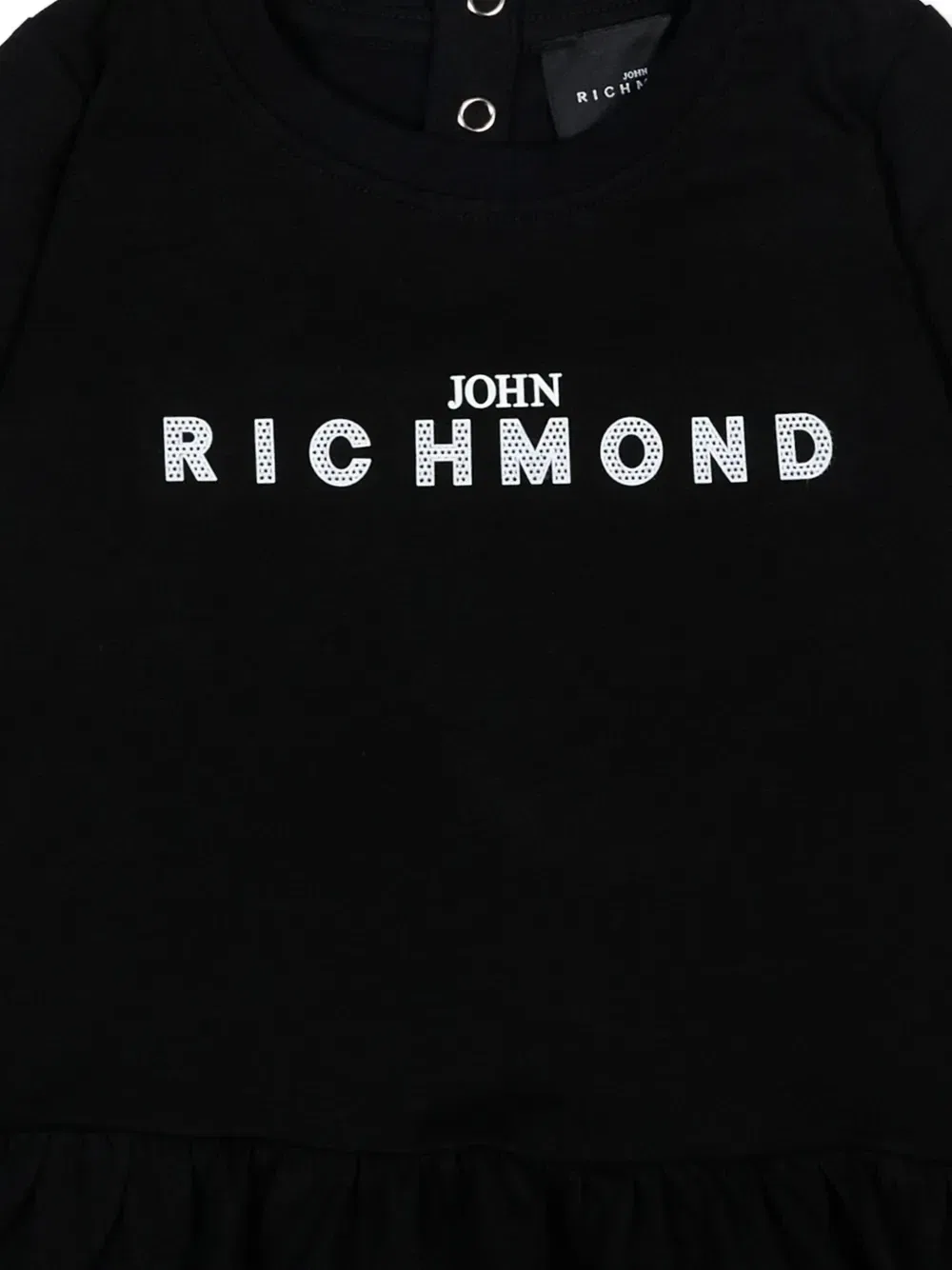 Платье с короткими рукавами и оборками John Richmond Junior, черный — фото 3