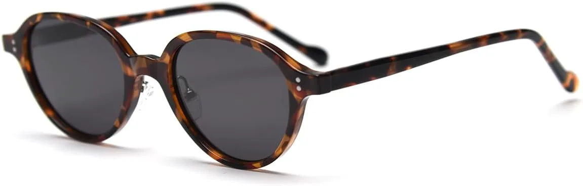 

Солнцезащитные очки в маленькой овальной оправе в стиле ретро для женщин, корейский стиль, поляризованные очки UV400 для мужчин weiyuchen, Leopard With Grey