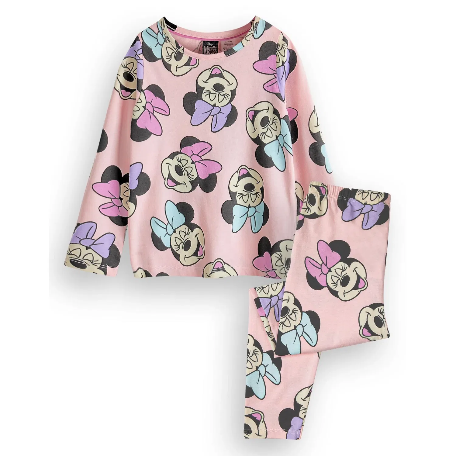 Пижама для девочек с принтом Minnie Mouse Disney, розовый