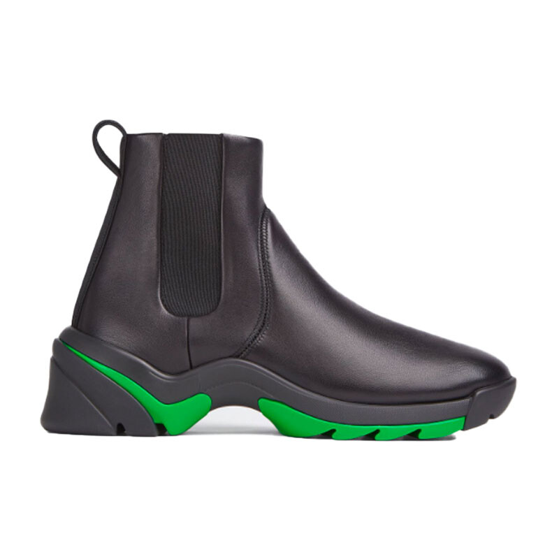 Кроссовки Bottega Veneta Flash High Top, черный / зеленый — фото 2
