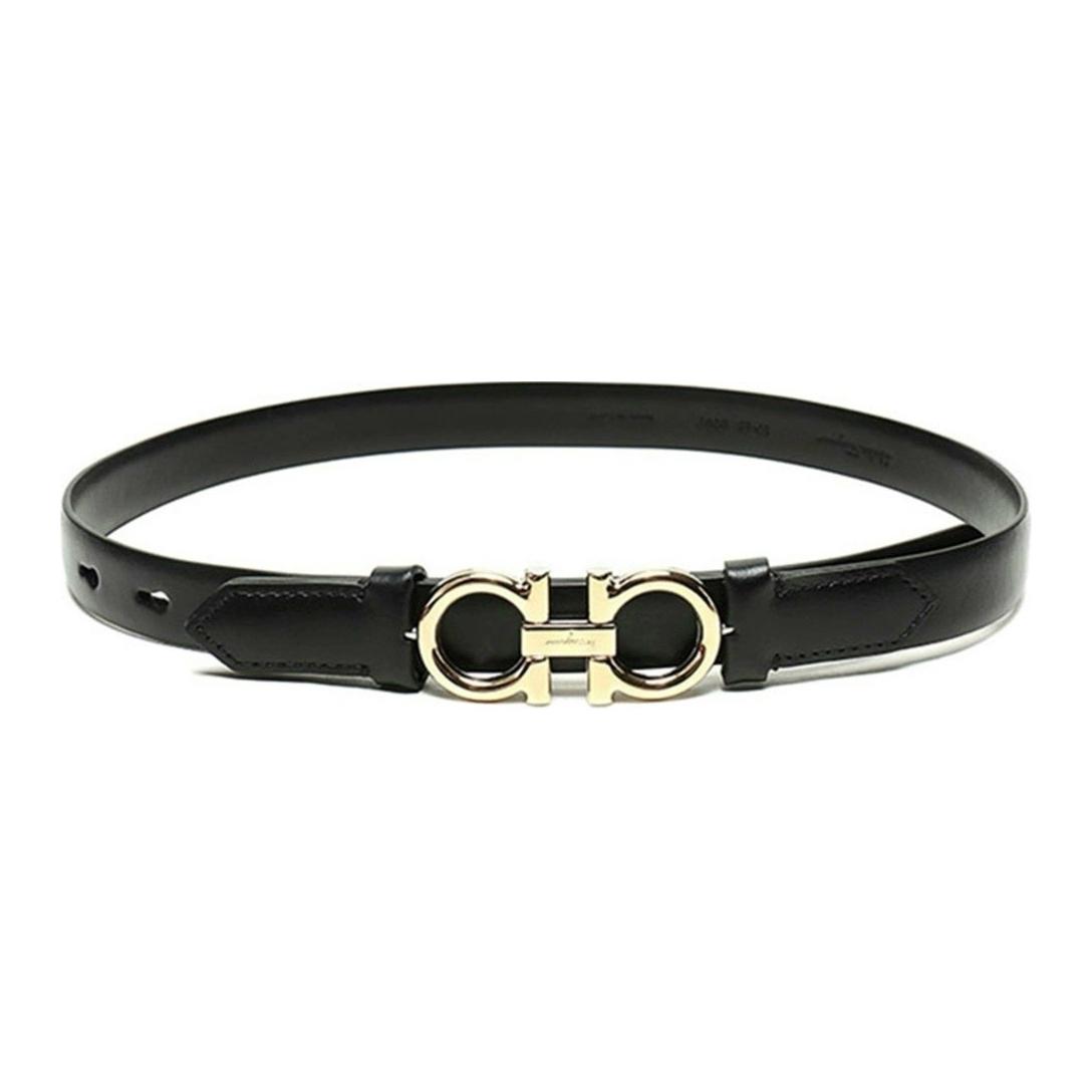 

Ferragamo Ремень из кожи с пряжкой Gancini, Black