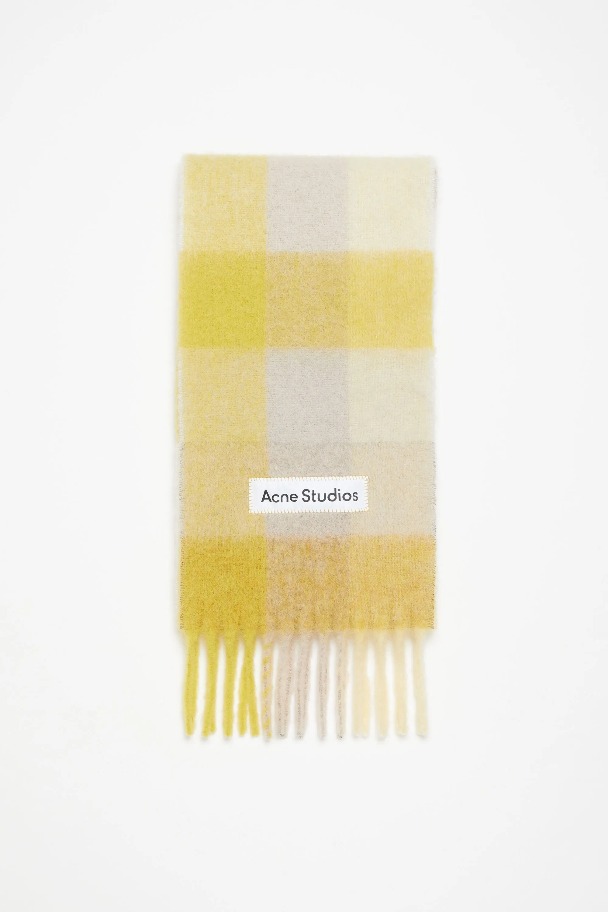 

Шарф в клетку из мохера Acne Studios, Beige/yellow