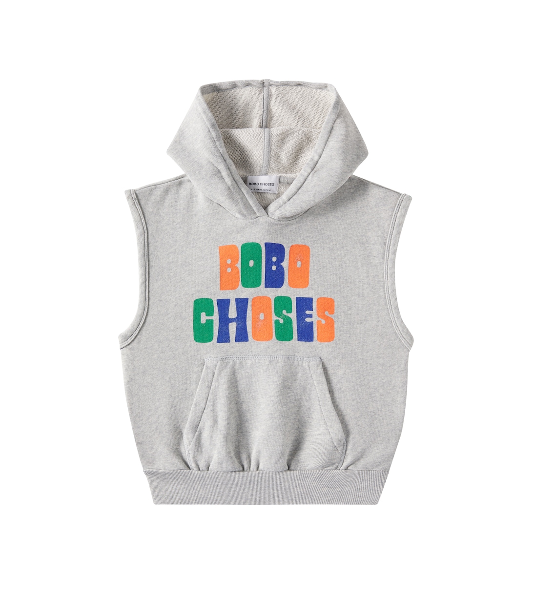

Хлопковый худи-жилет с логотипом Bobo Choses, Heather Grey