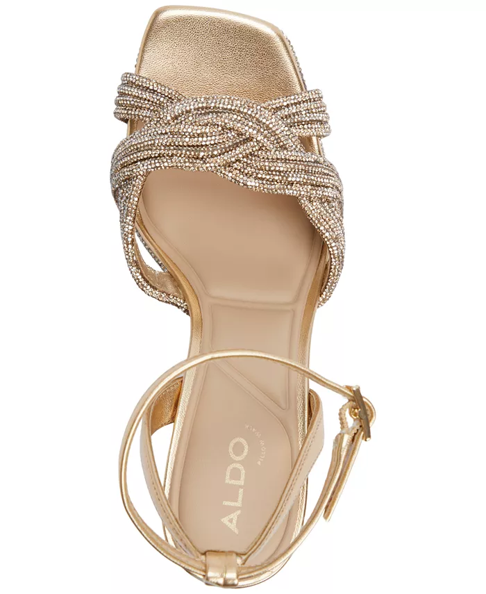 Женские босоножки-платформы Shimma с камнями ALDO, золотой — фото 4