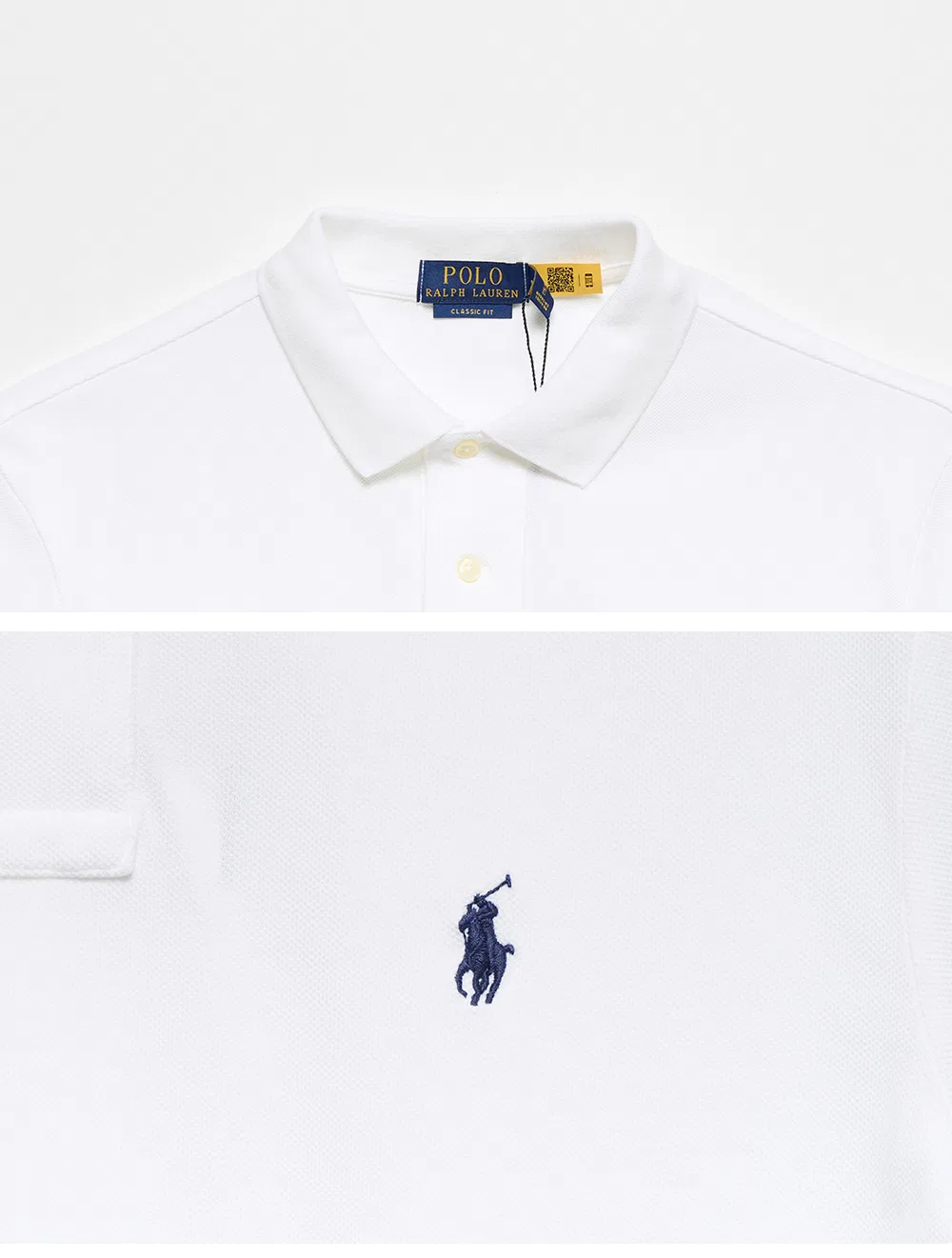 Женская классическая футболка поло из сетчатого хлопка белая от Polo Ralph Lauren — фото 4