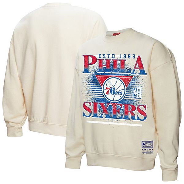 

Женский свитшот oversprayed philadelphia 76ers cream Mitchell & Ness