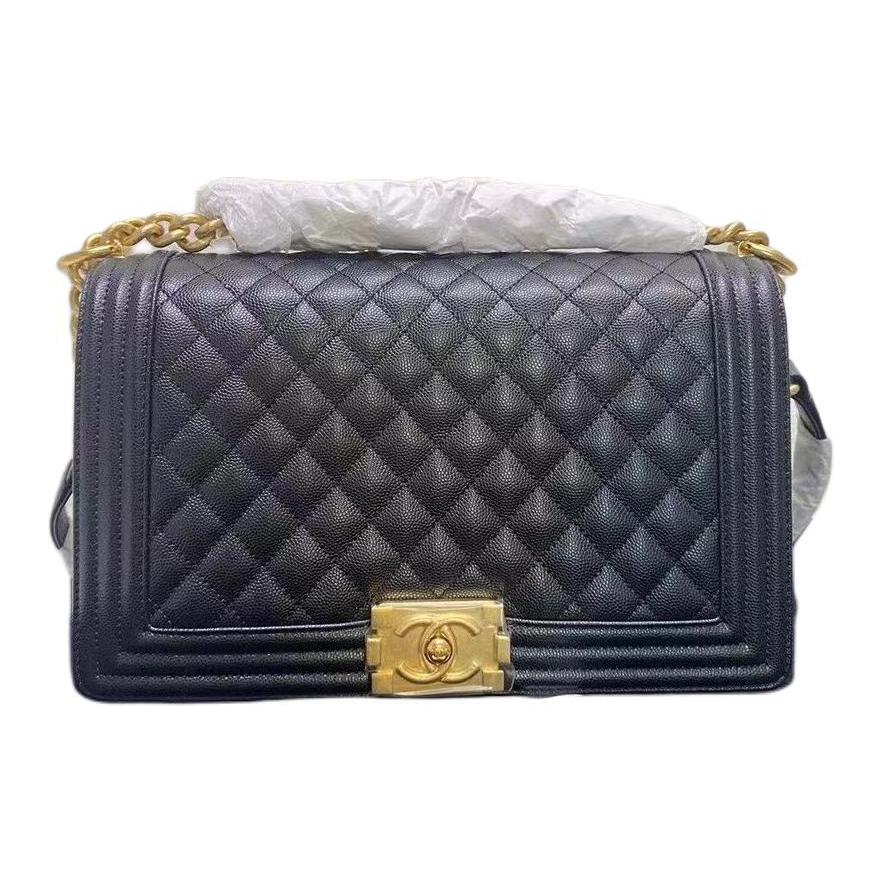 

CHANEL Сумка-туба LEBOY из зернистой коровьей кожи, женская, черная